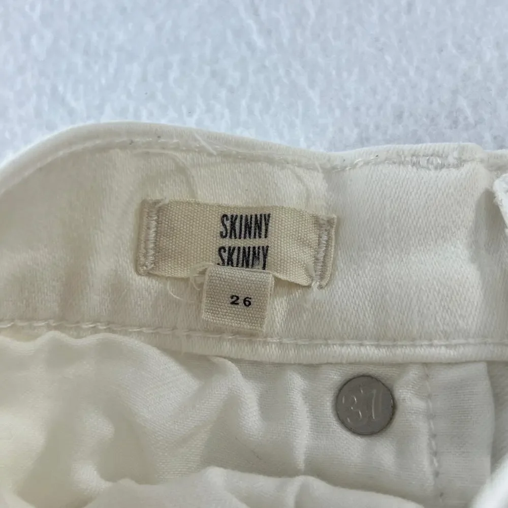 Madewell Jeans Womens 26 White Skinny Skinny Mid Rise Stretch Denim C1739‎ 2016